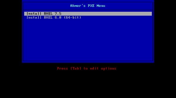 PXE Menu (BIOS)