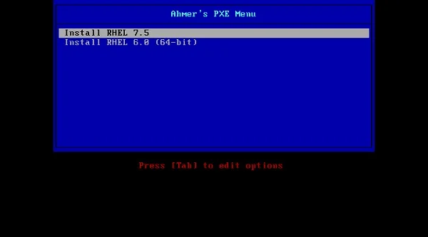 PXE Menu (BIOS)