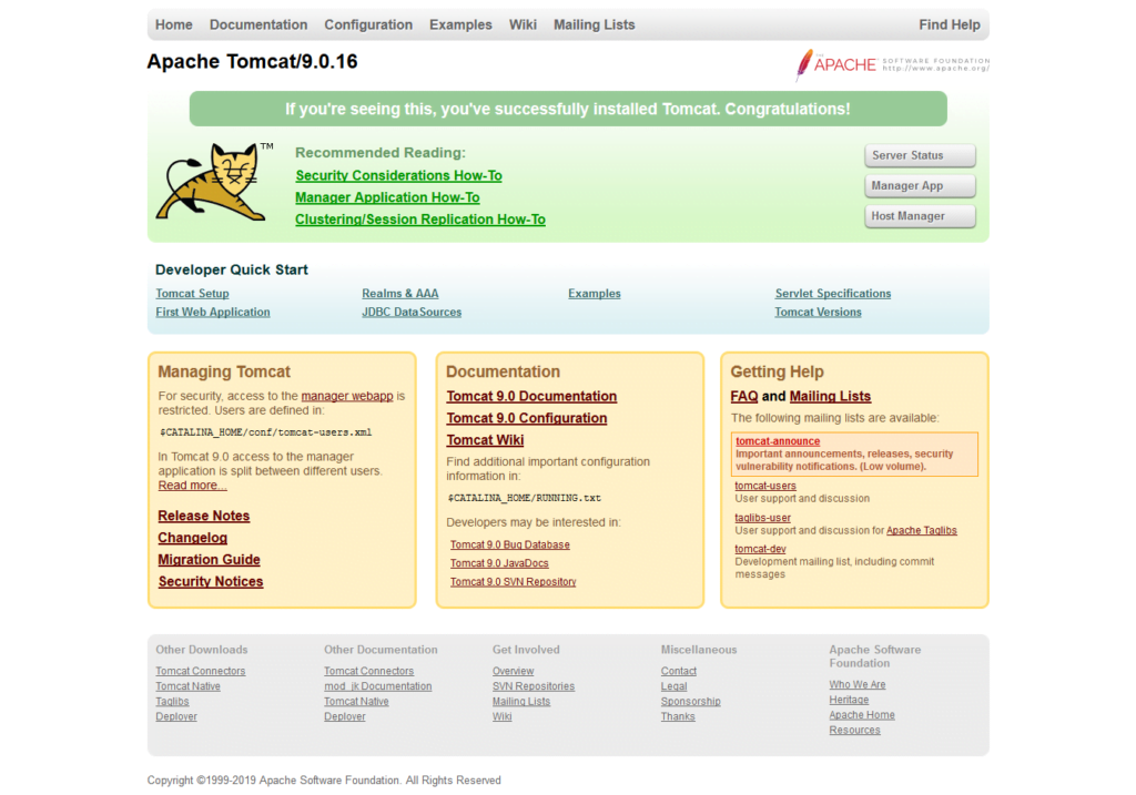 Apache Tomcat Default Page