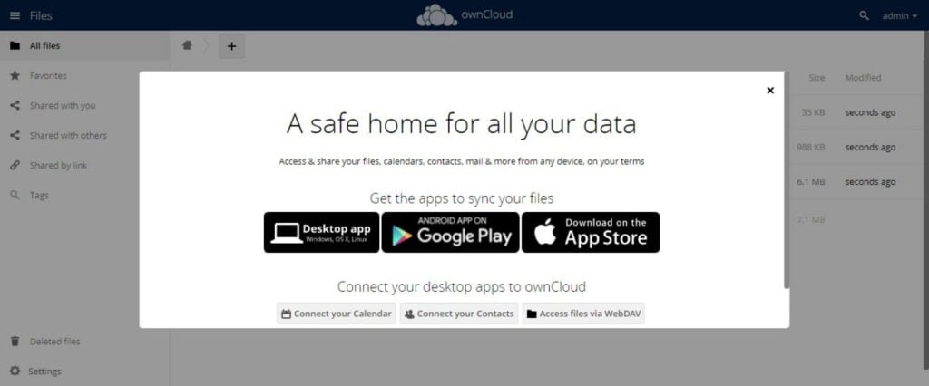 ownCloud Dashboard