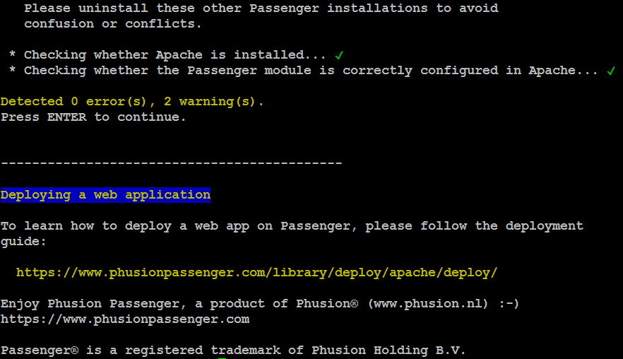 Phusion Passenger Apache Configuration