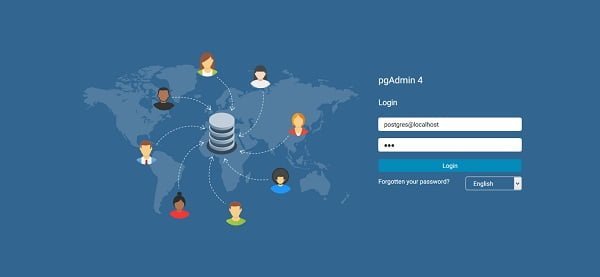 pgAdmin4 Login Page