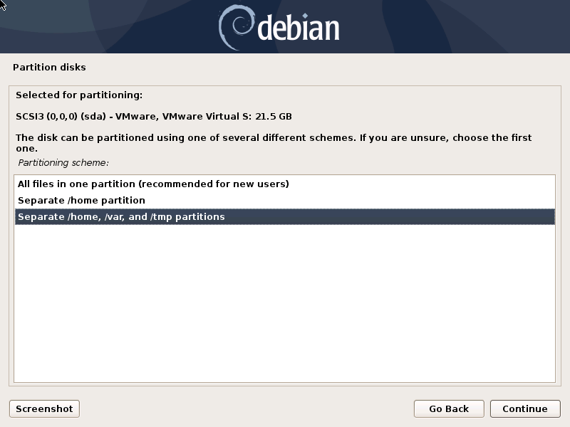 Debian Server - Partition Disks 3