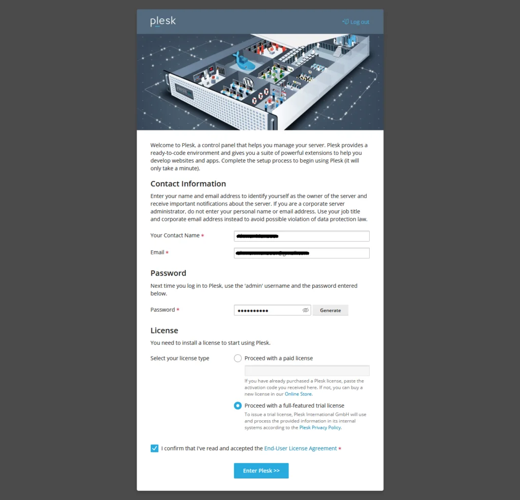 01-install-plesk-obsidian-on-centos-8-config Plesk Configuration
