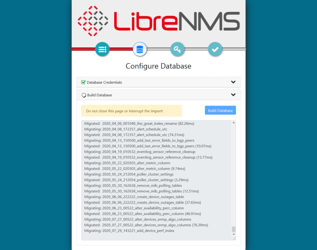 LibreNMS Web Installer - Configure Database 2