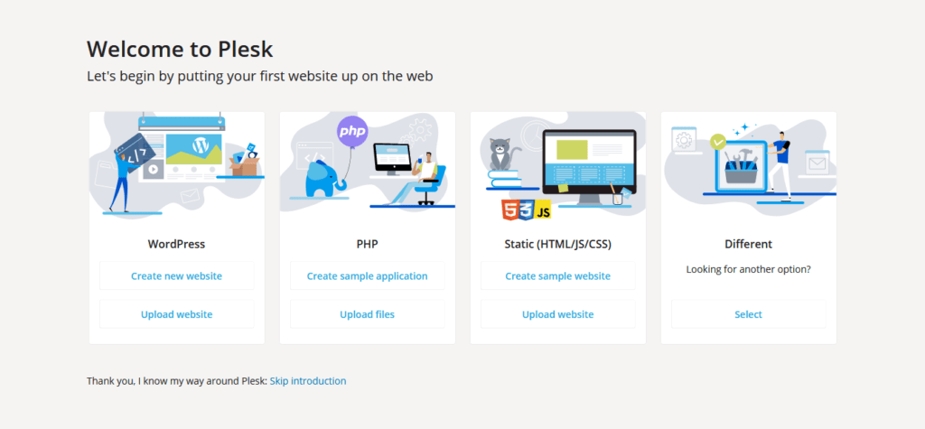 Welcome to Plesk Web Hosting Control Panel