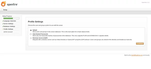 How to install Openfire on CentOS 7 2 Openfire Profile Settings