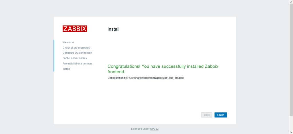 Zabbix Installation is Completed