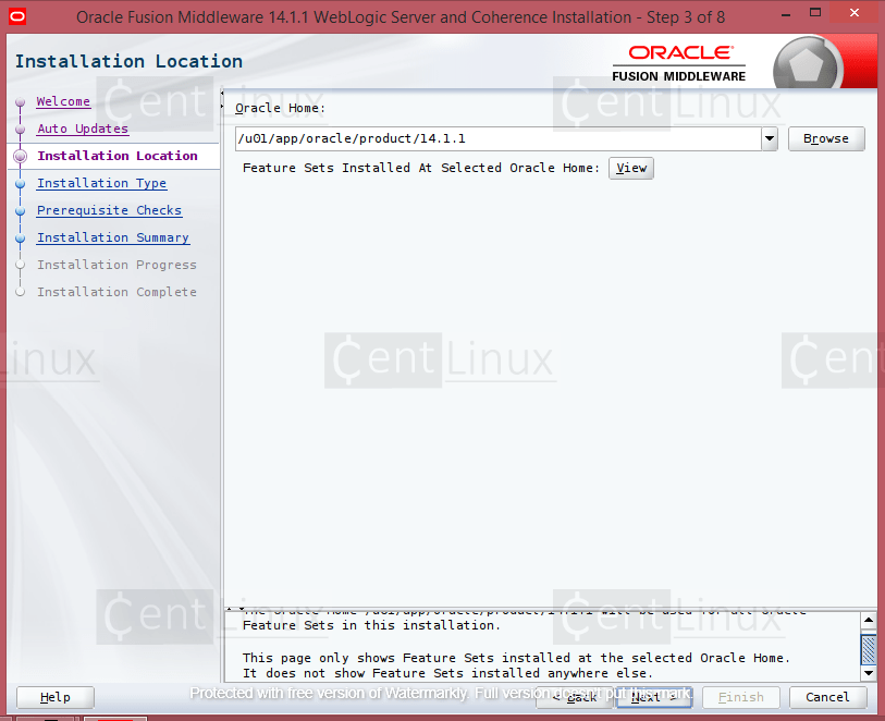 Oracle Weblogic Server - Installation Location