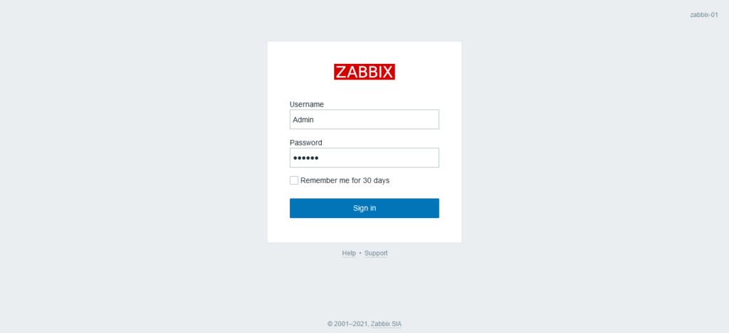 Zabbix Login