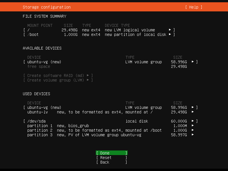 Ubuntu Storage Configuration