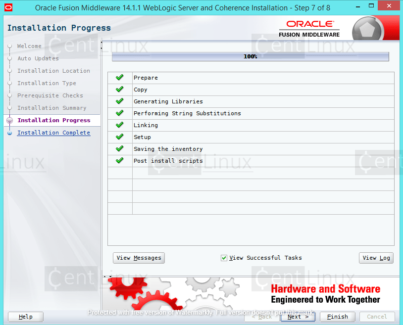 Oracle Weblogic Server - Installation Progress