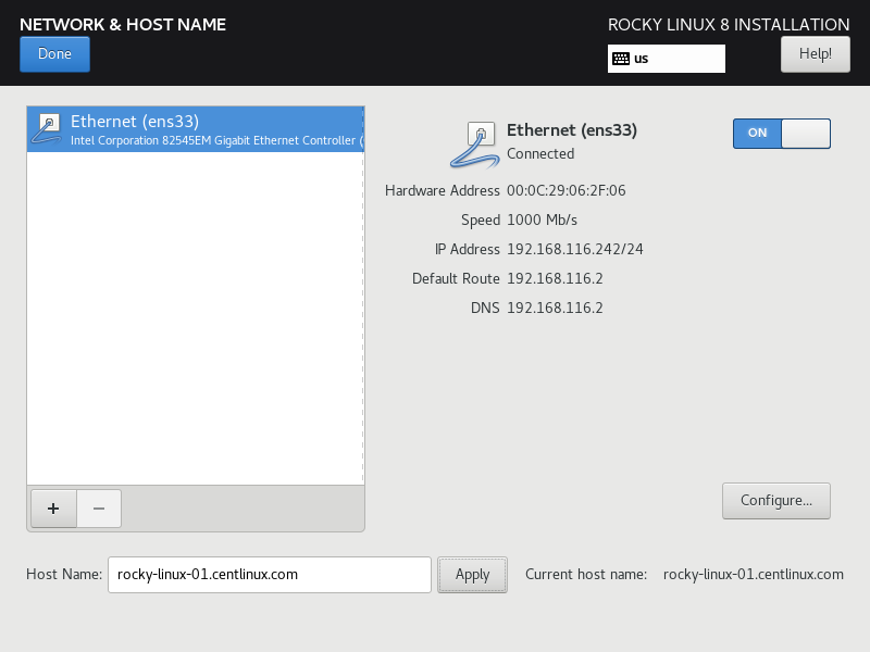 Rocky Linux 8 - Configure Network 2