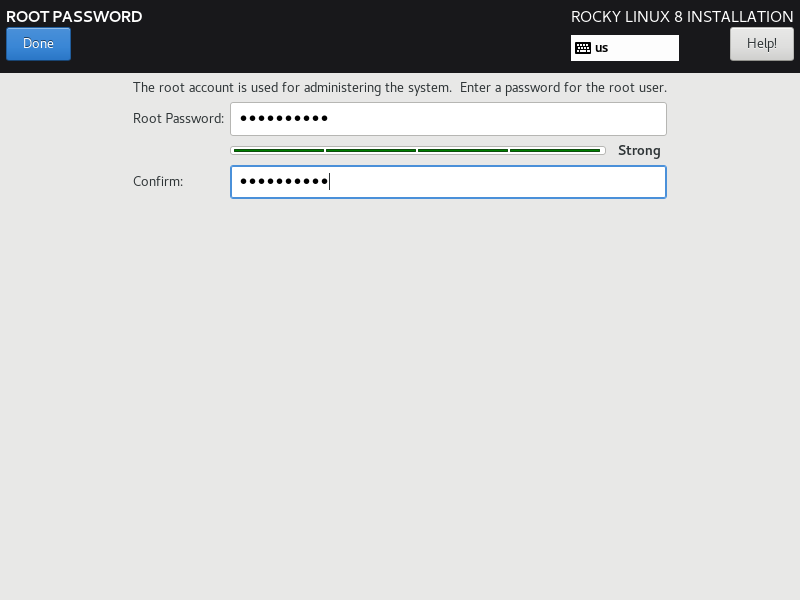 Rocky Linux 8 - Set root Password