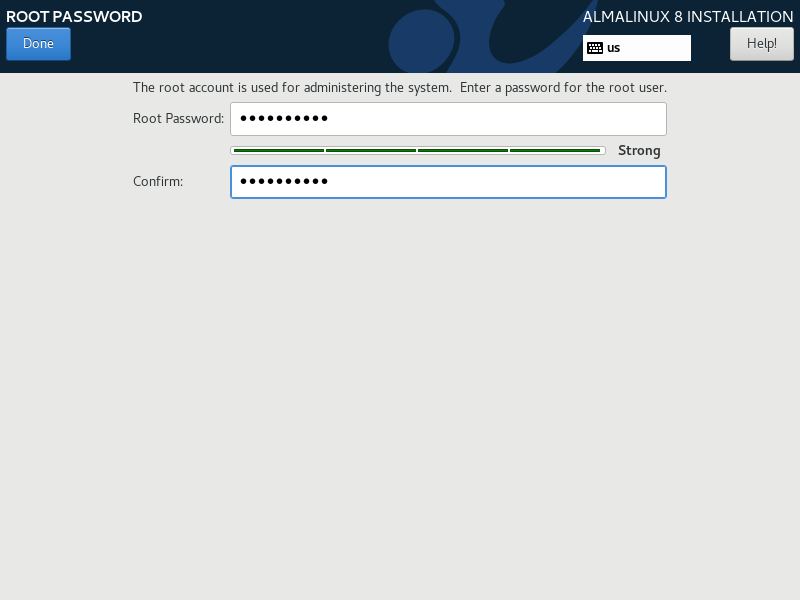 AlmaLinux - Set Root Password