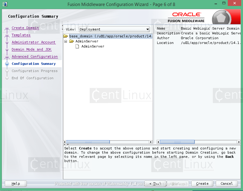 Weblogic 14c - Configuration Summary