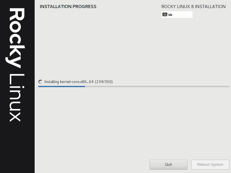 Rocky Linux 8 - Installation Progress