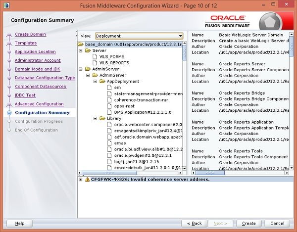 FMW Configuration Summary