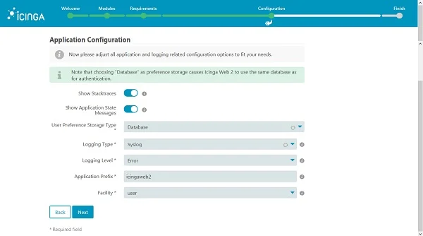 08-install-icinga-web-2-centos-8-application-configuration Icinga Web 2 Application Configuration