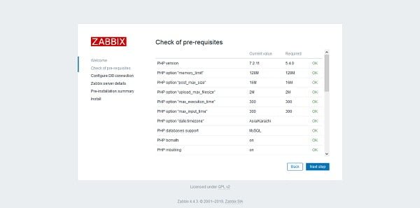 Zabbix Server - Prerequisite Checks