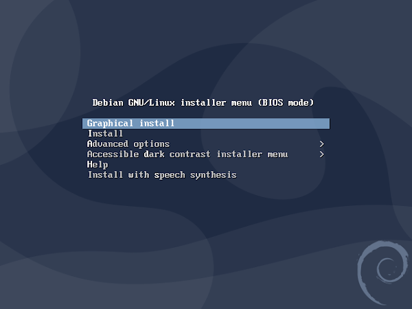 Debian Server Installation Menu