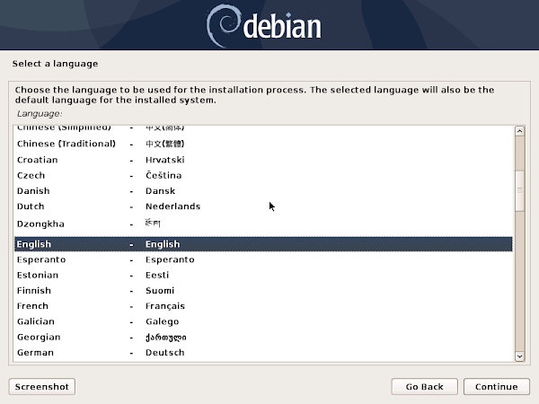 Debian Server Language Selection