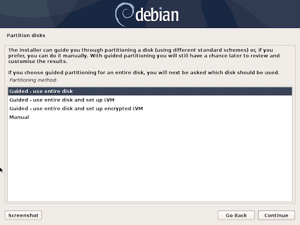 Debian Server - Partition Disks 1