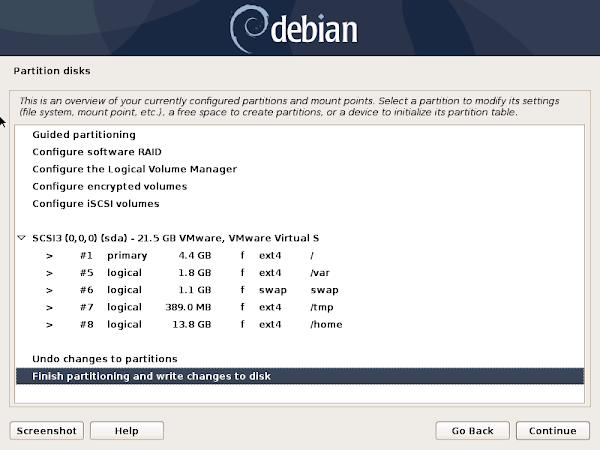 Debian Server - Partition Disks 4