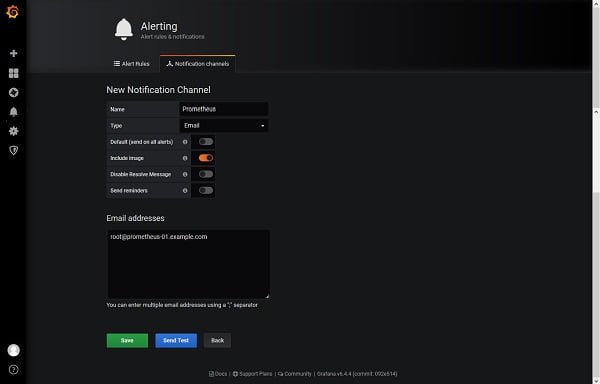 Grafana - Add New Notification Channel