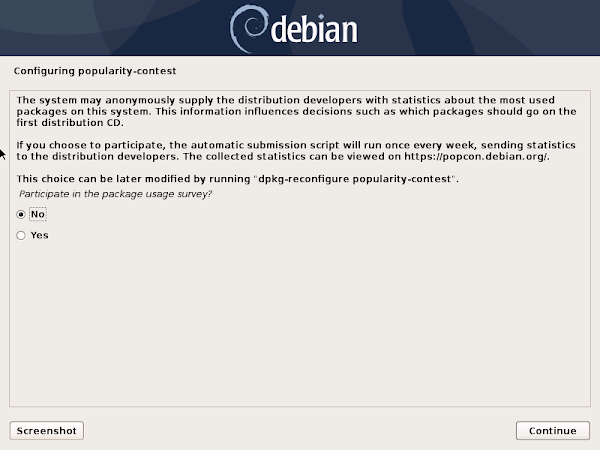 Debian Server - Popularity Contest