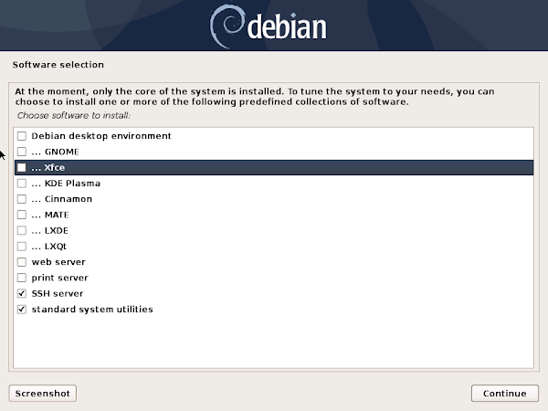 Debian Server - Software Selection