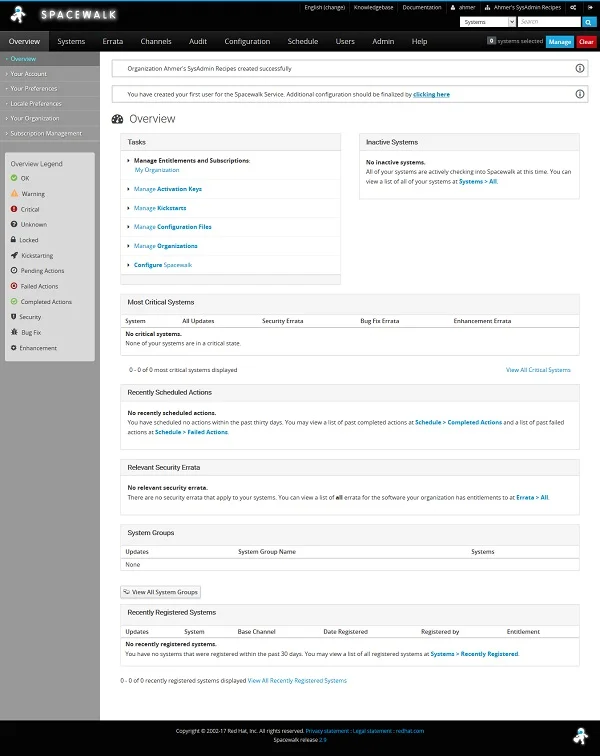 02-install-spacewalk-centos-7-dashboard Spacewalk Dashboard