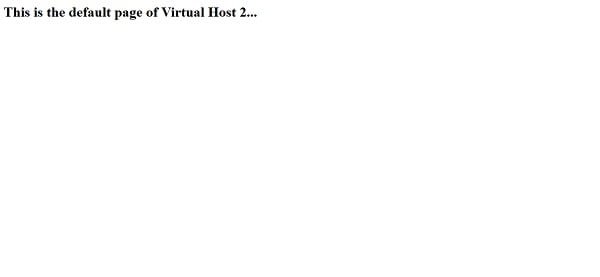 Apache Virtual Host 2 Page