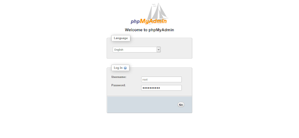 PHPMyAdmin Login Page