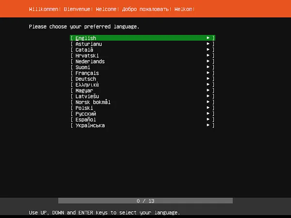 01-install-ubuntu-language-selection Ubuntu Server - Preferred Language