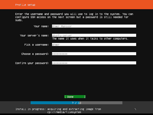 Ubuntu Server - Profile Setup
