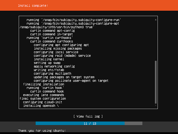 Ubuntu Install Complete!