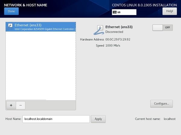 CentOS 8 - Set Hostname