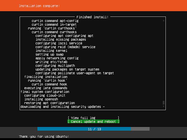 Ubuntu Installation complete!