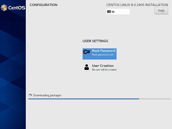 CentOS 8 Downloading Packages