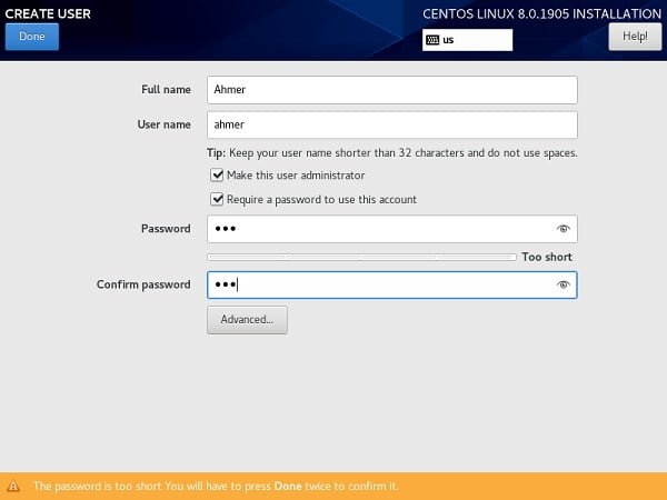 CentOS 8 Create User