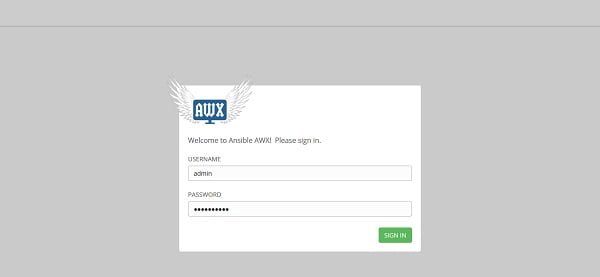 Ansible AWX Login