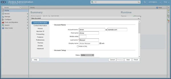 Zimbra Add Email Account