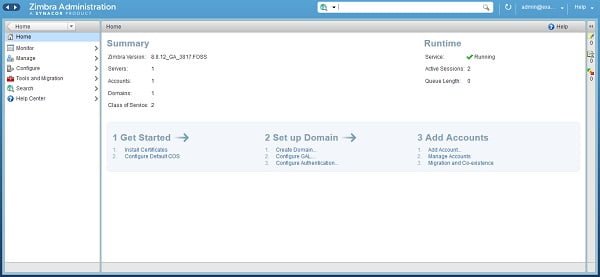 Zimbra Dashboard