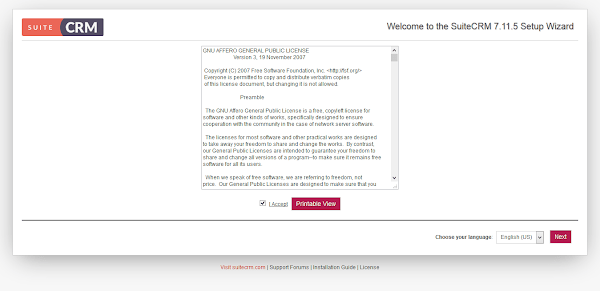 SuiteCRM Server - License Agreement