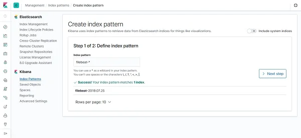 05-elastic-stack-centos-7-kibana-create-index-patterns Kibana - Create Index Patterns 2