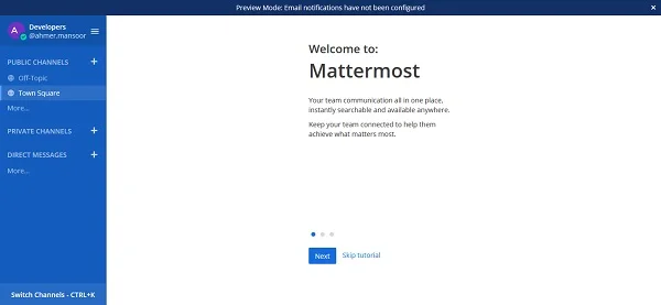 05-mattermost-5-centos-7-welcome Mattermost Welcome Page