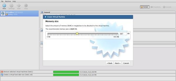 phpVirtualBox - VM Memory Size