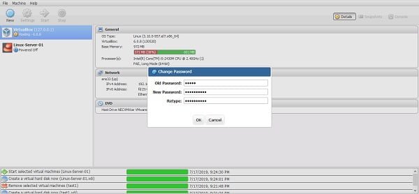phpVirtualBox - Change Password