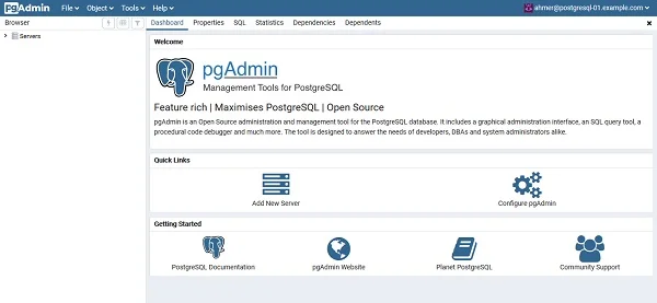 pgAdmin4 Dashboard 1